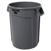 Rubbermaid® Commercial Vented Round Brute® Container, 32 gal, Plastic, Gray Indoor All-Purpose Waste Bins - Office Ready