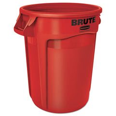Rubbermaid® Commercial Vented Round Brute® Container, 32 gal, Plastic, Red