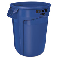 Rubbermaid® Commercial Vented Round Brute® Container, Plastic, 32 gal, Blue Waste Receptacles-Indoor All-Purpose Waste Bins - Office Ready