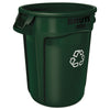 Rubbermaid® Commercial Vented Round Brute® Container, Plastic, 32 gal, Dark Green Waste Receptacles-Indoor All-Purpose Waste Bins - Office Ready
