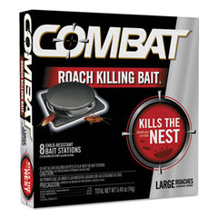 Combat® Source Kill Large Roach Bait Station, Child-Resistant Disc, 8/Box