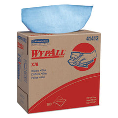 WypAll® X70 Cloths, POP-UP Box, 9 1/10 x 16 4/5, Blue, 100/Box, 10 Boxes/Carton