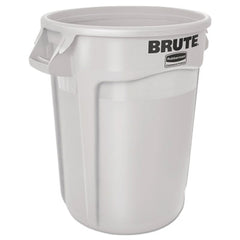 Rubbermaid® Commercial Vented Round Brute® Container, Plastic, 10 gal, White