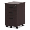 Alera® Valencia™ Series Mobile Box/Box/File Pedestal File, Left/Right, 3-Drawers: Box/Box/File, Legal/Letter, Mahogany, 15.88 x 20.5 x 28.38 File Cabinets-Vertical Pedestal - Office Ready