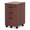 Alera® Valencia™ Series Mobile Box/Box/File Pedestal File, Left/Right, 3-Drawer: Box/Box/File, Legal/Letter, Cherry, 15.88" x 20.5" x 28.38" File Cabinets-Vertical Pedestal - Office Ready