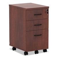 Alera® Valencia™ Series Mobile Box/Box/File Pedestal File, Left/Right, 3-Drawer: Box/Box/File, Legal/Letter, Cherry, 15.88