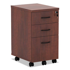Alera® Valencia™ Series Mobile Box/Box/File Pedestal File, Left/Right, 3-Drawer: Box/Box/File, Legal/Letter, Cherry, 15.88" x 20.5" x 28.38"