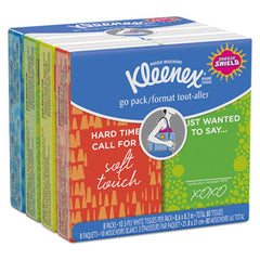 Kleenex® On The Go Packs Facial Tissues, 3-Ply, White, 10 Sheets/Pouch, 8 Pouches/Pack, 12 Packs/Carton