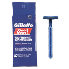 Gillette® GoodNews! Regular Disposable Razor, 2 Blades, Navy Blue, 10/Pack, 10 Pack/Carton