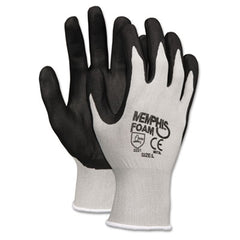 MCR?äó Safety Economy Foam Nitrile Gloves, Large, Gray/Black, 12 Pairs