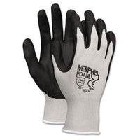MCR™ Safety Economy Foam Nitrile Gloves, Small, Gray/Black, 12 Pairs Work Gloves, Coated - Office Ready