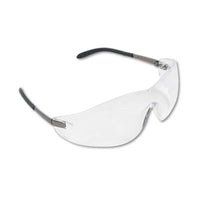 MCR™ Safety Blackjack® Safety Glasses, Chrome Plastic Frame, Clear Lens, 12/Box Wraparound Safety Glasses - Office Ready