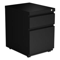 Alera® File Pedestal with Full-Length Pull, Left or Right, 2-Drawers: Box/File, Legal/Letter, Black, 14.96" x 19.29" x 21.65"