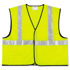 MCR™ Safety Luminator™ Class 2 Safety Vest, Polyester, Large Fluorescent Lime with Silver Stripe