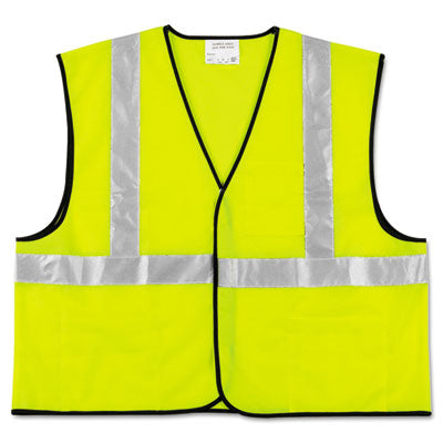 MCR™ Safety Luminator™ Class 2 Safety Vest, Polyester, 2X-Large, Fluorescent Lime with Silver Stripe Apparel-Safety Vest - Office Ready