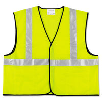 MCR™ Safety Luminator™ Class 2 Safety Vest, Polyester, 2X-Large, Fluorescent Lime with Silver Stripe Apparel-Safety Vest - Office Ready