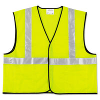 MCR™ Safety Luminator™ Class 2 Safety Vest, Polyester, X-Large, Fluorescent Lime with Silver Stripe Apparel-Safety Vest - Office Ready