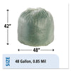 Stout® by Envision™ EcoSafe-6400™ Bags, 48 gal, 0.85 mil, 42" x 48", Green, 40/Box Bags-Low-Density Waste Can Liners - Office Ready
