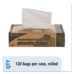 Stout® by Envision™ Controlled Life-Cycle Plastic Trash Bags, 13 gal, 0.7 mil, 24" x 30", White, 120/Box