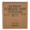 Stout® by Envision™ EcoSafe-6400™ Bags, 13 gal, 0.85 mil, 24" x 30", Green, 45/Box Bags-High-Density Waste Can Liners - Office Ready