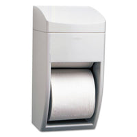 Bobrick Matrix™ Series Two-Roll Tissue Dispenser, 6 1/4w x 6 7/8d x 13 1/2h, Gray Toilet Paper Dispensers-Standard Roll, Twin - Office Ready