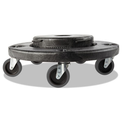 Rubbermaid® Commercial Brute® Quiet Dolly, 250 lb Capacity, 18.25 dia. x 6.63h, Black Dollies-Waste Container Insert Dolly - Office Ready