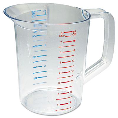 Rubbermaid® Commercial Bouncer® Measuring Cup, 2 qt, Clear Measuring Cups, Plastic - Office Ready