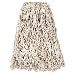 Rubbermaid® Commercial Non-Launderable Economy Cut-End Cotton Wet Mop Heads, 20oz, 1" Band, White, 12/Carton