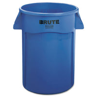 Rubbermaid® Commercial Vented Round Brute® Container, 44 gal, Plastic, Blue Indoor All-Purpose Waste Bins - Office Ready