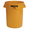 Rubbermaid® Commercial Vented Round Brute® Container, 32 gal, Plastic, Yellow Indoor All-Purpose Waste Bins - Office Ready