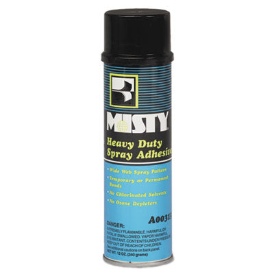 Misty® Heavy-Duty Adhesive Spray, 12 oz, Dries Clear, 12/Carton Adhesives/Glues-Instant Adhesive - Office Ready