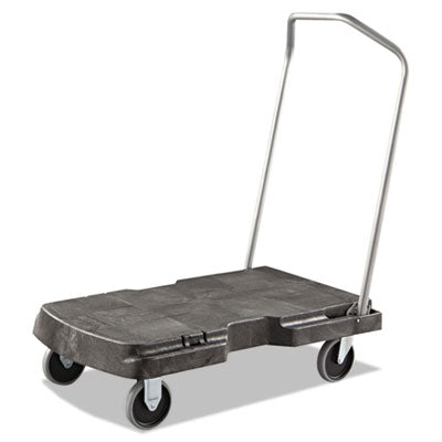 Rubbermaid® Commercial Triple Trolley, 500-lb Capacity, 20.5w x 32.5d x 7h, Black Carts & Stands-Maintenance Cart - Office Ready