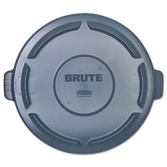 Rubbermaid® Commercial Vented Round Brute® Lid, 24.5" Diameter x 1.5h, Gray