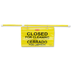 Rubbermaid® Commercial Site Safety Hanging Sign, 50" x 1" x 13", Multi-Lingual, Yellow