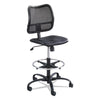 Safco® Vue™ Series Mesh Extended-Height Chair, Supports Up to 250 lb, 23" to 33" Seat Height, Black Vinyl Seat, Black Base Drafting & Task Stools - Office Ready