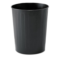 Safco® Round Wastebaskets, Steel, 23.5 qt, Black