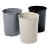 Safco® Round Wastebaskets, Steel, 23.5 qt, Black Waste Receptacles-Deskside All-Purpose Wastebaskets - Office Ready