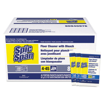 Spic and Span® Floor Cleaner With Bleach Packets, 2.2oz Packets, 45/Carton Cleaners & Detergents-Floor Cleaner/Degreaser - Office Ready