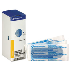 First Aid Only™ Refill for SmartCompliance™ General Business Cabinet, Blue Metal Detectable Bandages, 1 x 3, 40/Box