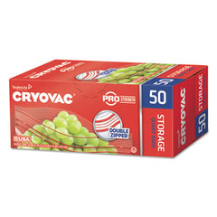 Diversey™ Cryovac® One Quart Storage Bag Dual Zipper, 1 qt, 1.68 mil, 7" x 7.94", Clear, 450/Carton