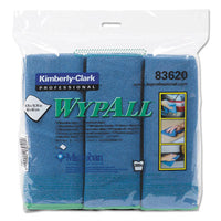 WypAll® Microfiber Cloths, Reusable, 15 3/4 x 15 3/4, Blue, 6/Pack Towels & Wipes-Washable Cleaning Cloth - Office Ready