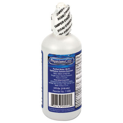 First Aid Only™ Refill for SmartCompliance™ General Business Cabinet, 4 oz Eyewash Bottle First Aid Kit Refills-Mixed Products - Office Ready