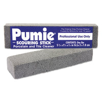 Pumie® Scouring Stick, 6.75 x 1.25, Gray, Dozen Scouring Pads/Sticks-Block/Stick - Office Ready