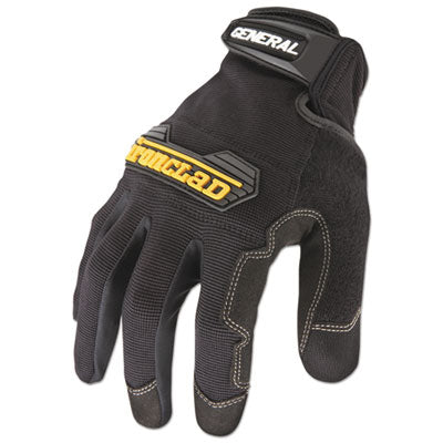 Ironclad General Utility Gloves™, Black, Large, Pair Gloves-Work, Leather/Fabric - Office Ready