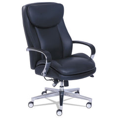 La-Z-Boy® Commercial 2000 High-Back Executive Chair with Dynamic Lumbar Support, Dynamic Lumbar Support, Supports 300lb, 20" to 23" Seat Height, Black, Silver Base