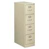 Alera® Four-Drawer Economy Vertical File, 4 Letter-Size File Drawers, Putty, 15" x 25" x 52" File Cabinets-Vertical File - Office Ready