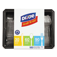 Dixie® Combo Pack, Tray with Clear Plastic Utensils, 90 Forks, 30 Knives, 60 Spoons Utensils-Disposable Dining Utensil Combo - Office Ready