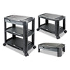 Alera® 3-in-1 Cart and Stand, Plastic, 3 Shelves, 1 Drawer, 100 lb Capacity, 21.63" x 13.75" x 24.75", Black/Gray General Utility Carts - Office Ready