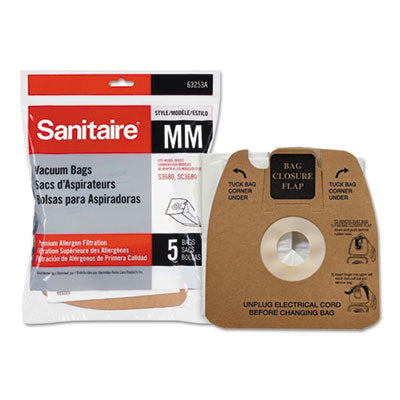 Sanitaire® Disposable Dust Bags With Allergen Filtration for Sanitaire® Commercial Canister Vacuums, 5/PK Vacuum Cleaner Bags-Disposable - Office Ready