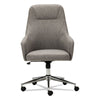 Alera® Captain Series High-Back Chair, Supports Up to 275 lb, 17.1" to 20.1" Seat Height, Gray Tweed Seat/Back, Chrome Base Chairs/Stools-Office Chairs - Office Ready